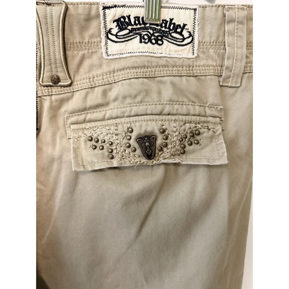 Vintage Blac Label Pants Mens 42x35 Khaki Y2K Studded Skater Punk 90s Gangster